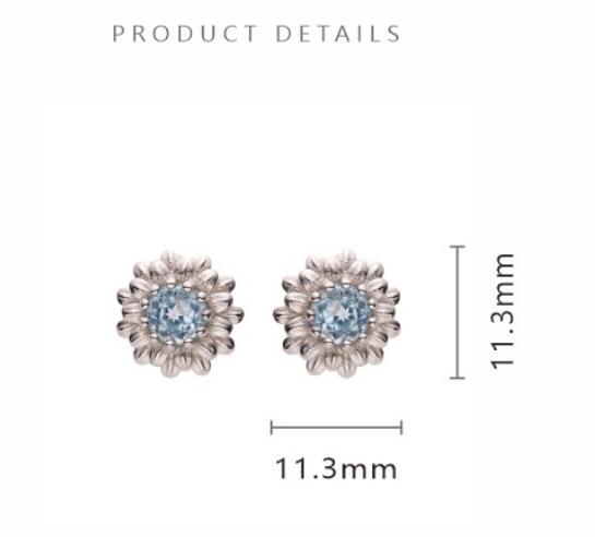 S925 Sterling Silver Earrings With Natural Topaz Peridot and Garnet In A Floral Design